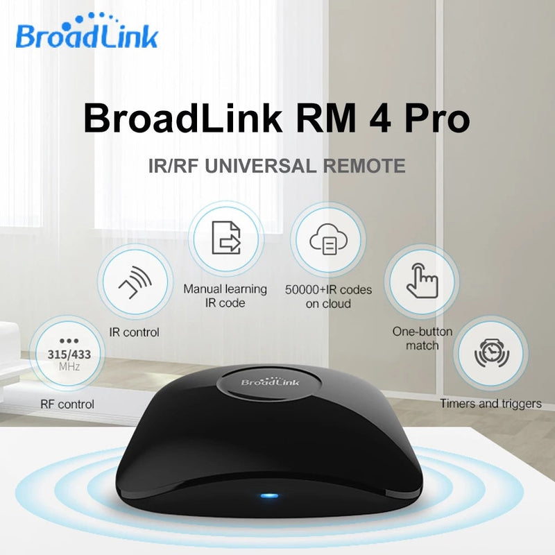 BROADLINK RM4 PRO CONTROL REMOTO UNIVERSAL RF/ IR ALEXA GOOGLE