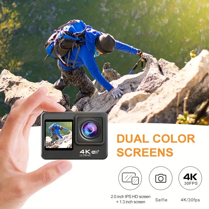 NUEVA CÁMARA DEPORTIVA VIDEO ACTION CAM 4K ULTRA HD WIFI + KIT DE ACCESORIOS