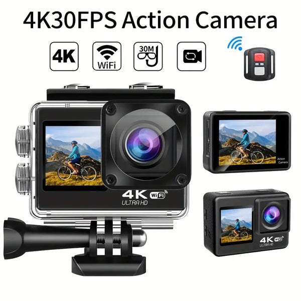 NUEVA CÁMARA DEPORTIVA VIDEO ACTION CAM 4K ULTRA HD WIFI + KIT DE ACCESORIOS