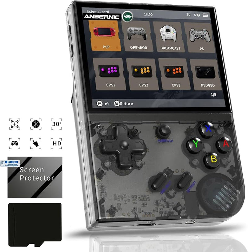 Consola emulador anbernic RG35XX PLUS de 128 gb emulador de ps1 psps nds y muchos mas