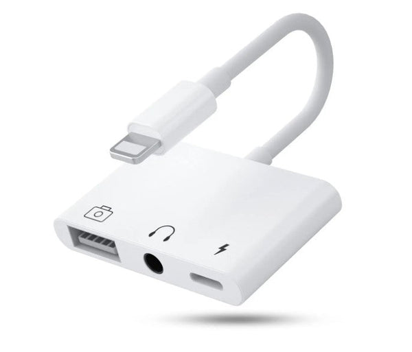 Adaptador 3 En 1 Otg Para iPhone Lightning Usbjack 3.5