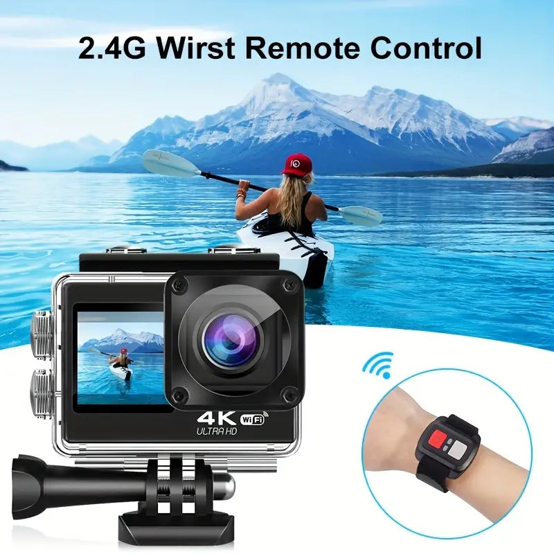 NUEVA CÁMARA DEPORTIVA VIDEO ACTION CAM 4K ULTRA HD WIFI + KIT DE ACCESORIOS