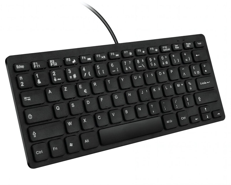 Teclado portátil impermeable con cable, ahorra espacio, teclado pequeño compacto Plug and Play